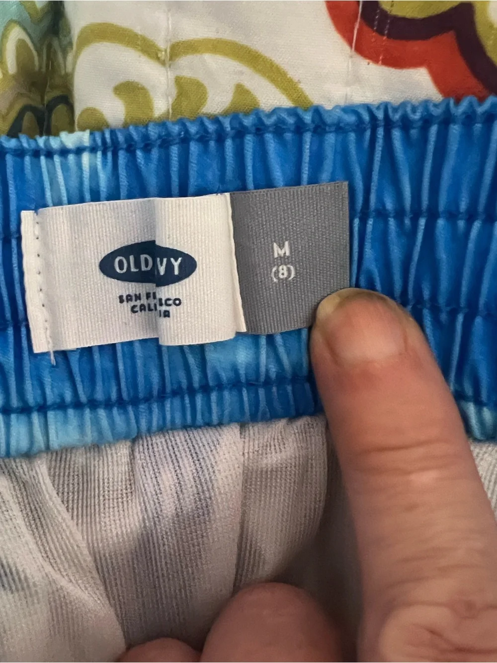 Old Navy Men's Skyline Sunset Swim Board Shorts - Blue and Orange